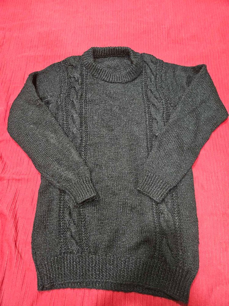 Black Handmade Winter Sweater – Men &amp; Women