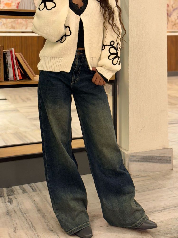 Wide Leg Denim Jeans