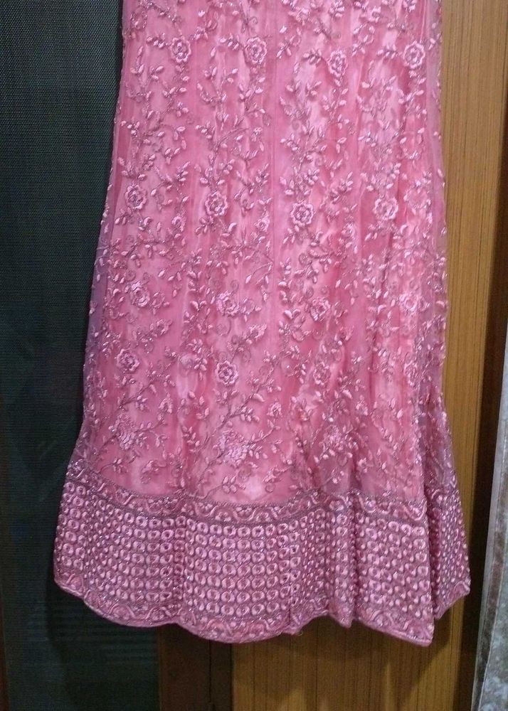 Elegant Pink Embroidered Lehenga