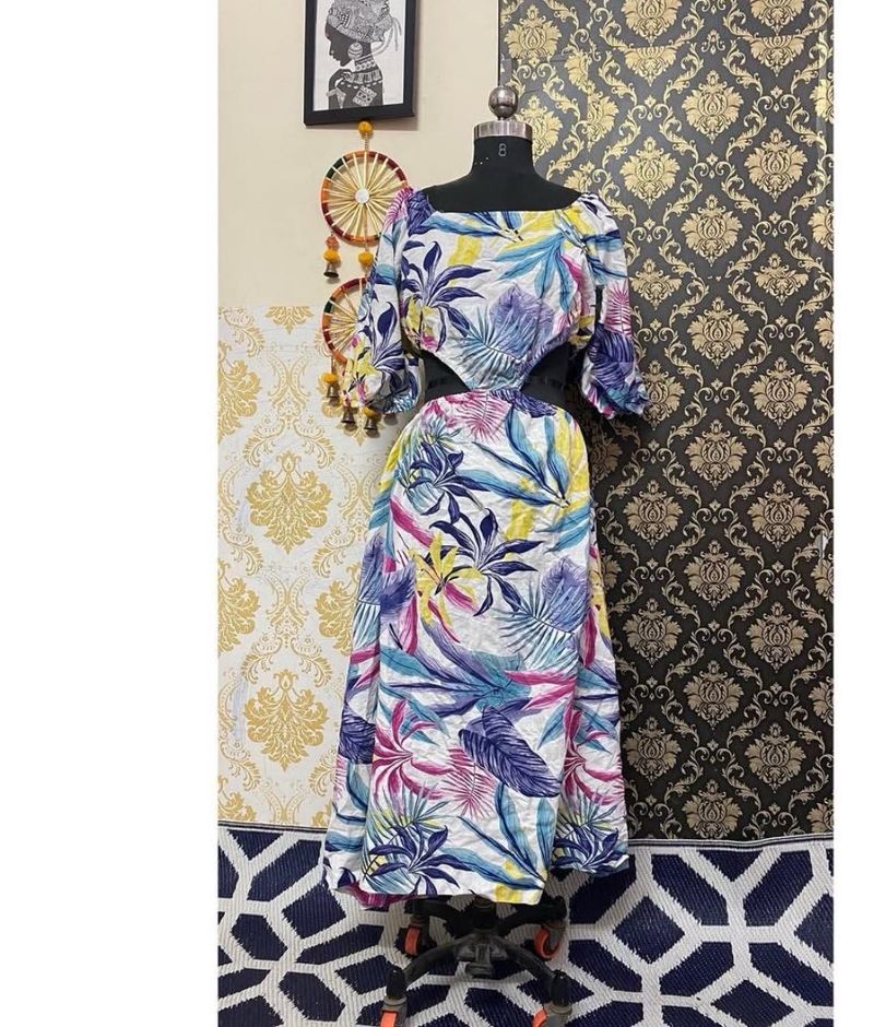 Floral Cutout Midi Dress