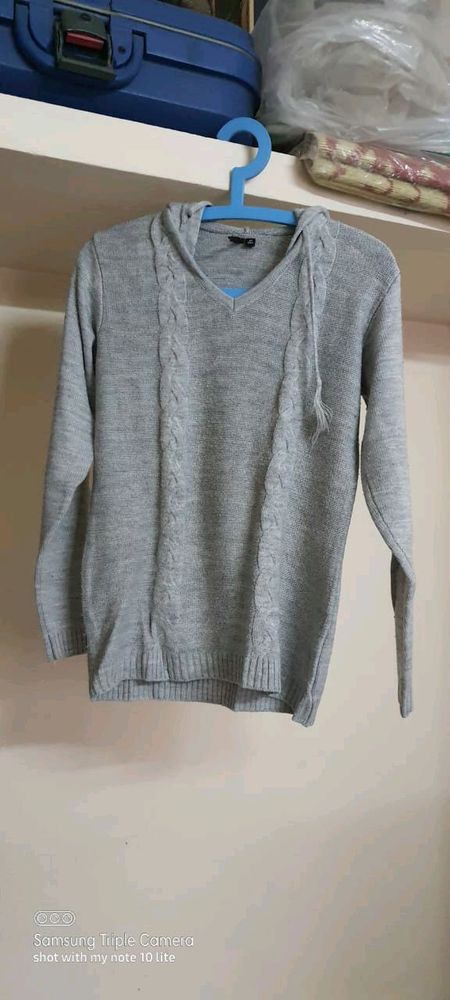 Grey hoodie sweater