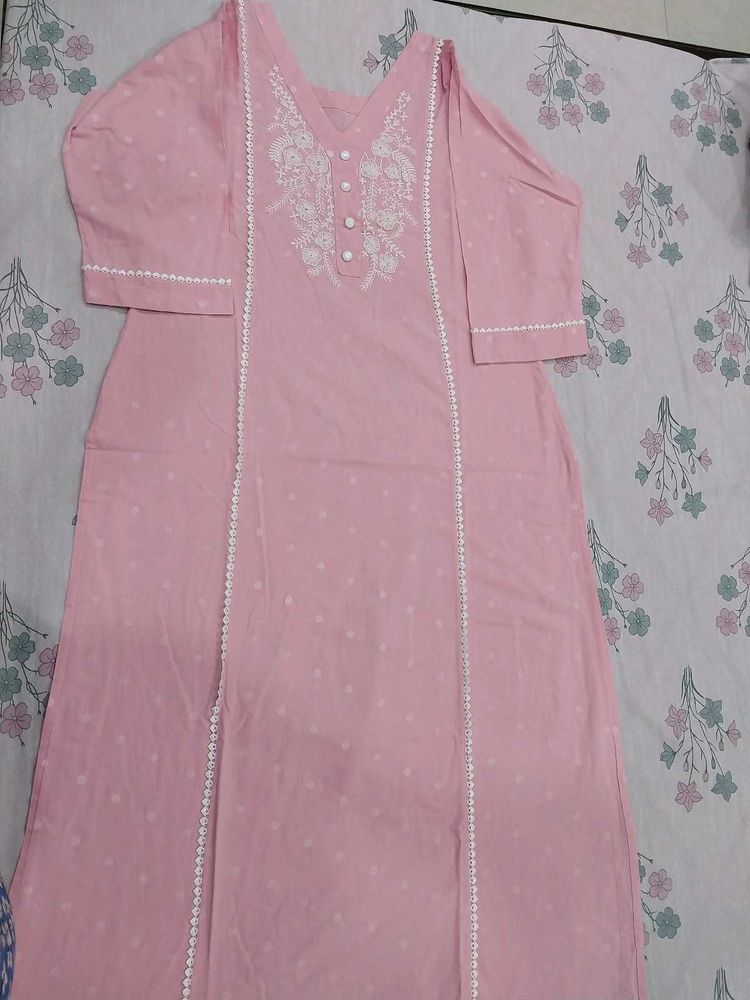 Pink Handwork Kurta