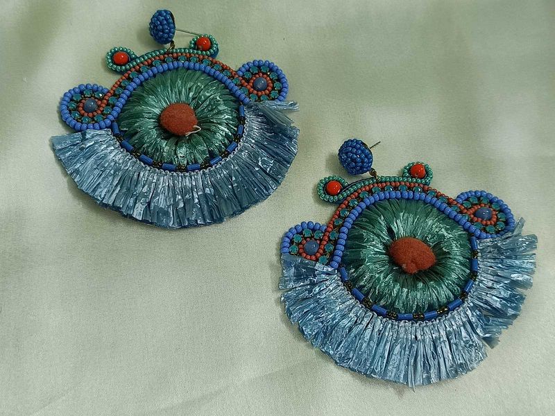 Blue Big Earrings