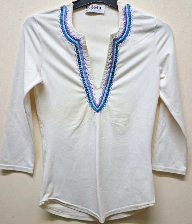 Morgan White Embellished Top