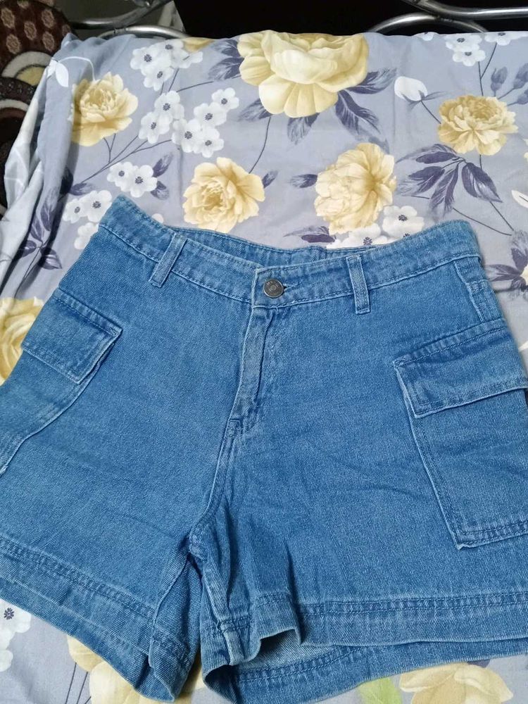 Denim Cargo Shorts