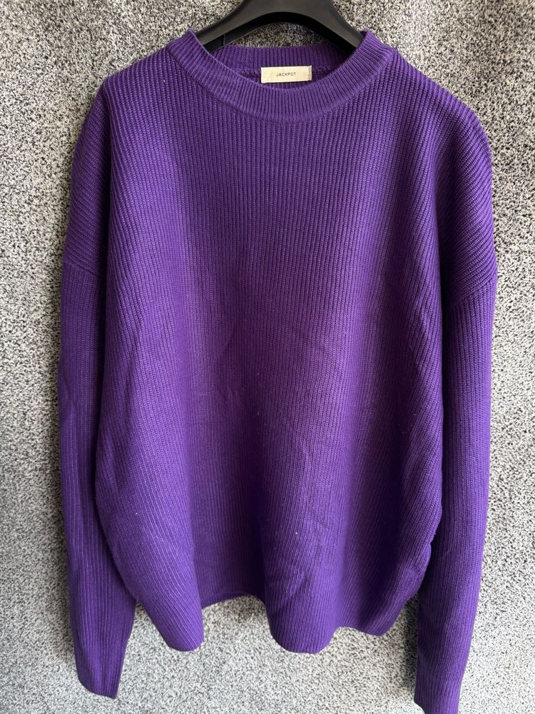 Purple Knit Pullover Sweater