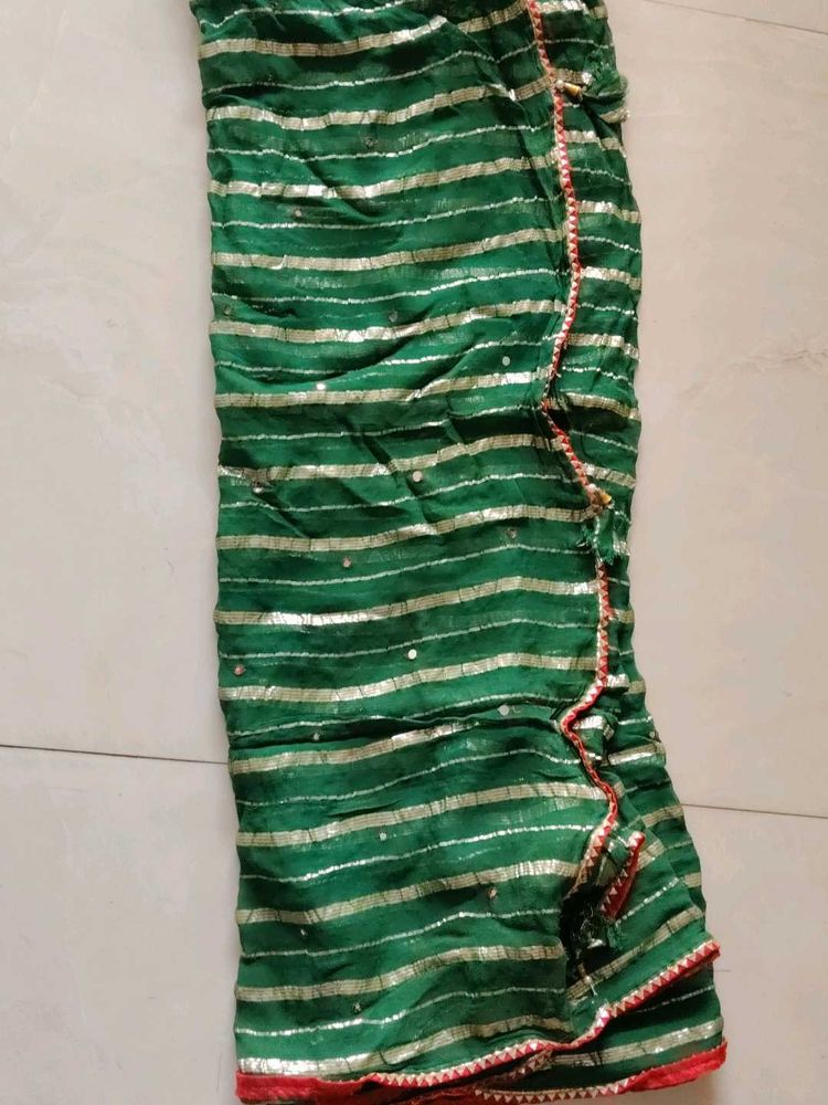 Green Striped Dupatta
