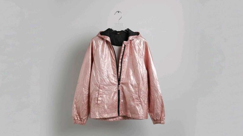 Pink Metallic Windbreaker Jacket