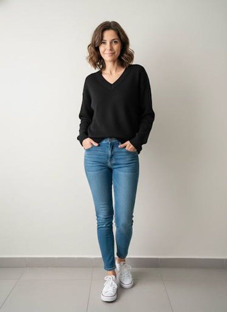 Classic Black V-Neck Sweater