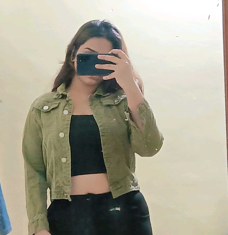 Olive Green Denim Jacket