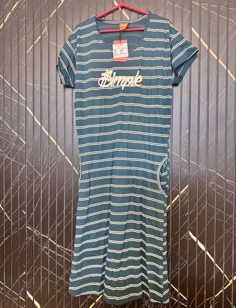 Striped T-Shirt Night Dress