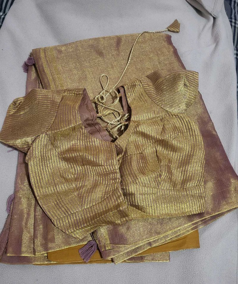 Elegant Golden Saree