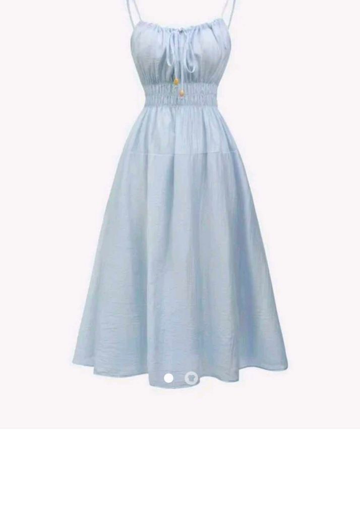 Blue Gathered Dress