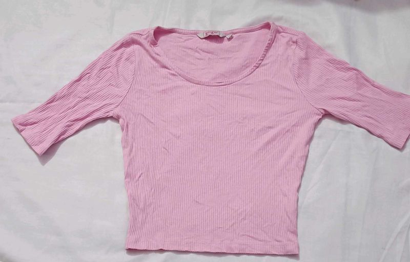 Cute Pink Ribbed Top