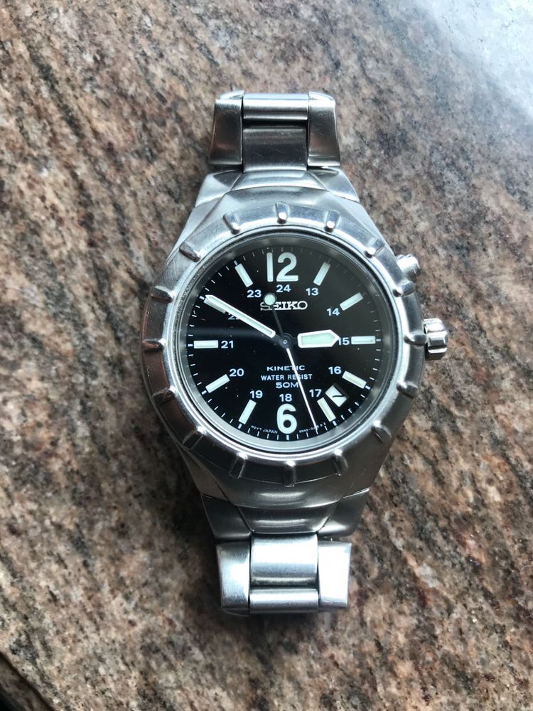 Seiko Kinetic Watch (Omega Spider Styled )
