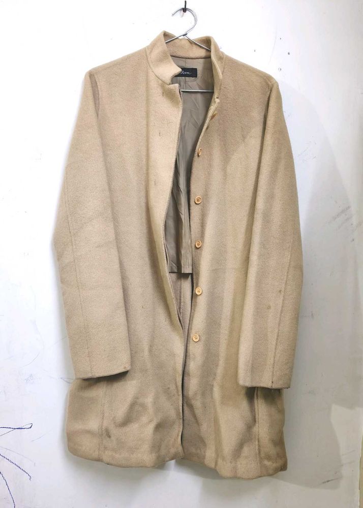 Single Breasted Sturdy Beige Peacoat