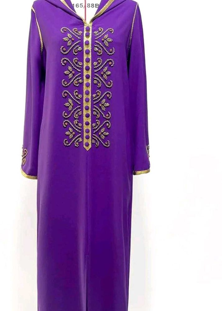 Zari Work Hooded Mexi Dubai Mex