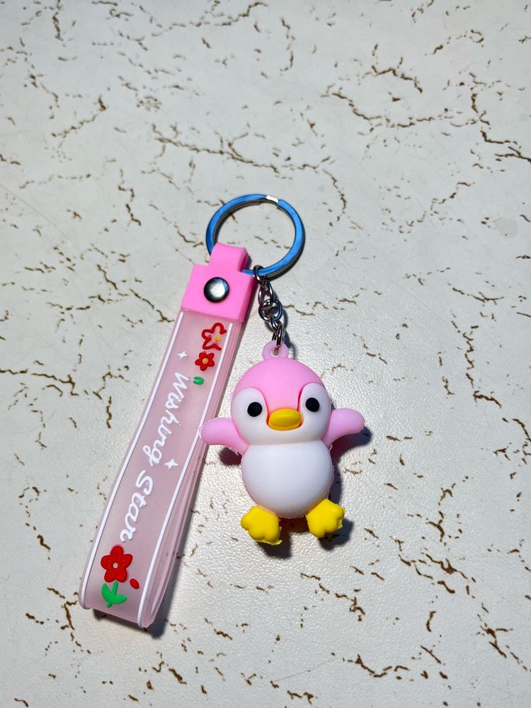 Stationary Cute Penguin Keychain