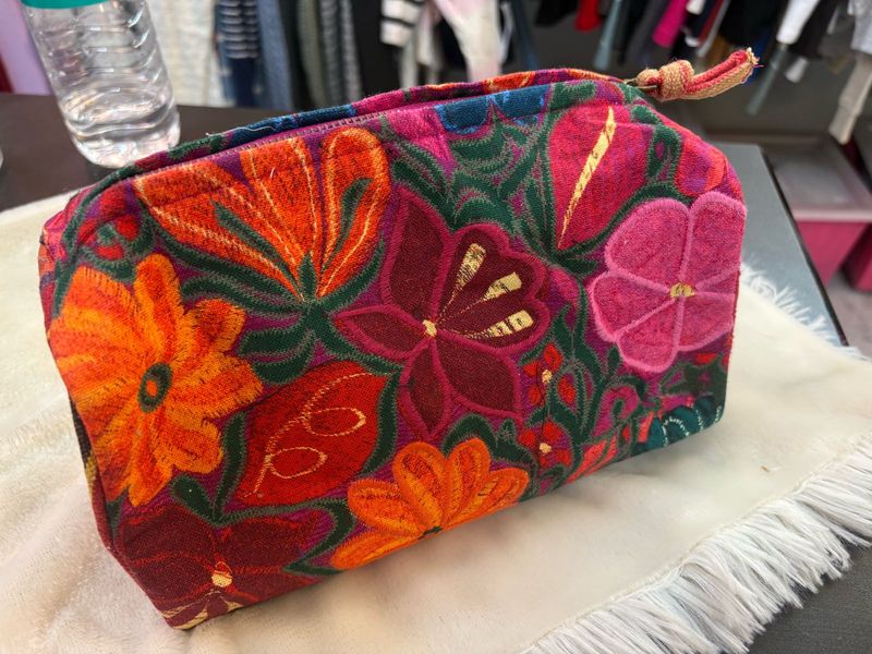 zara Floral Embroidered Pouch