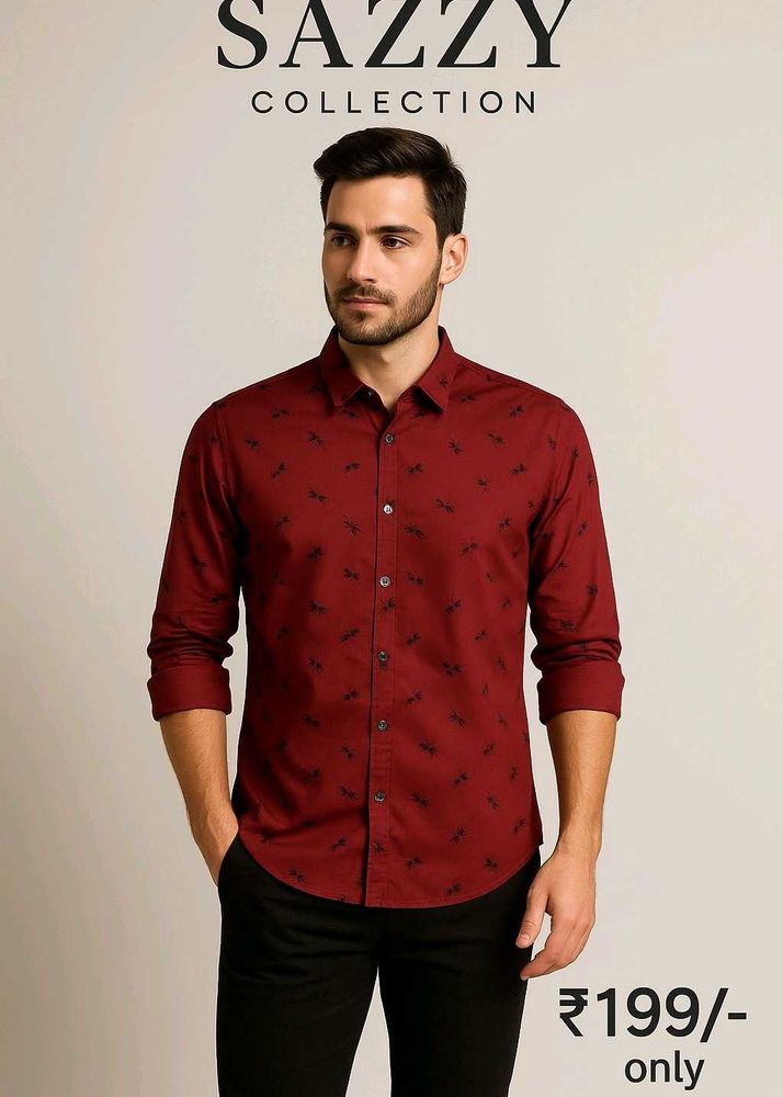 Stylish Maroon Printed Shirt