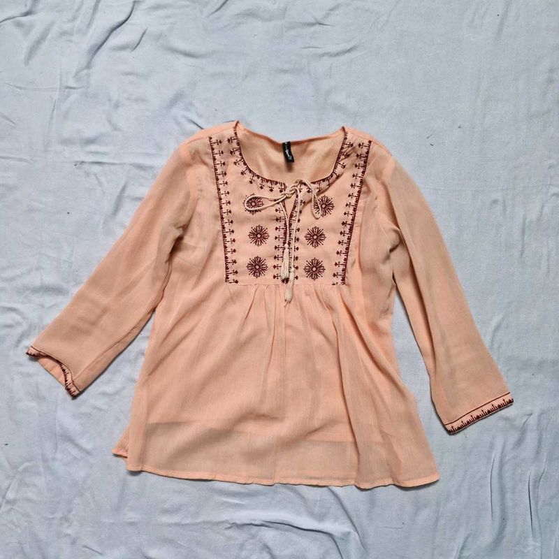 Boho Embroidered Top