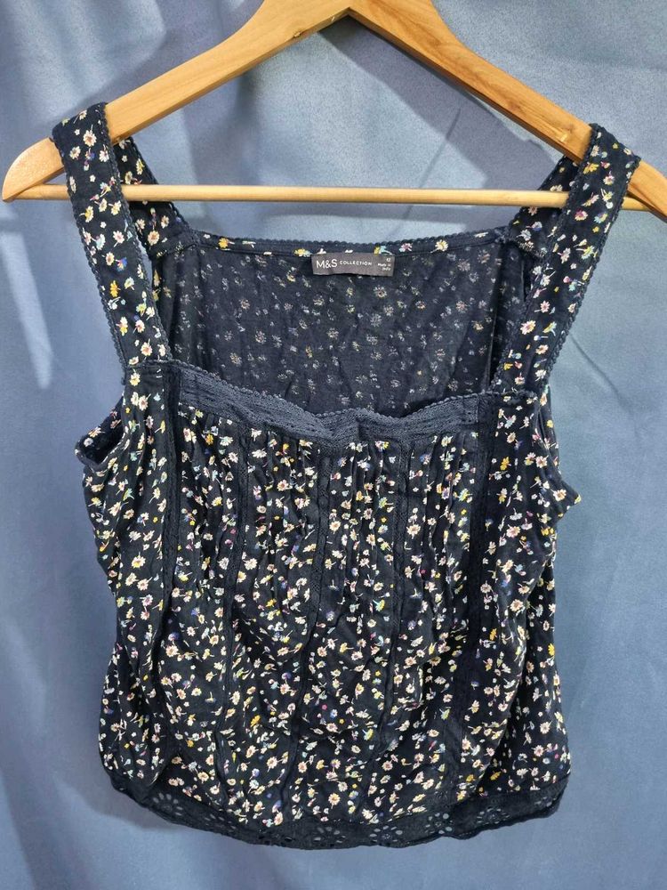 M&amp;S Floral Print Sleeveless Top