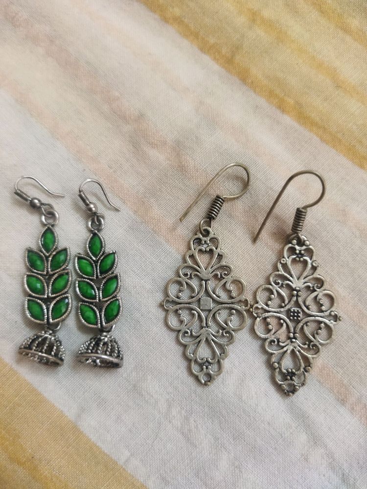 No.104  #Jhumka#Jimmiki#silver#combo #100 coins