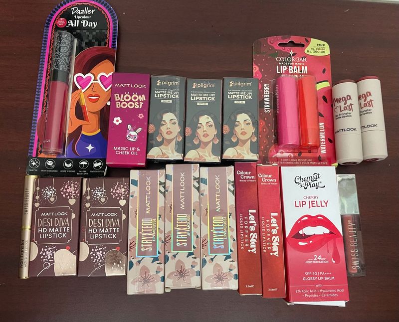Combo Of 20 Lip Products Branded New
