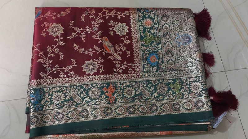 Elegant Maroon Saree