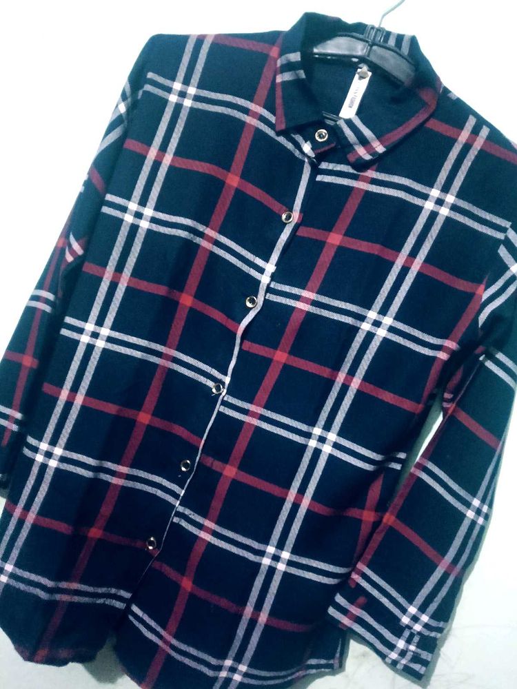 Plaid Flannel Button-Down Shirt
