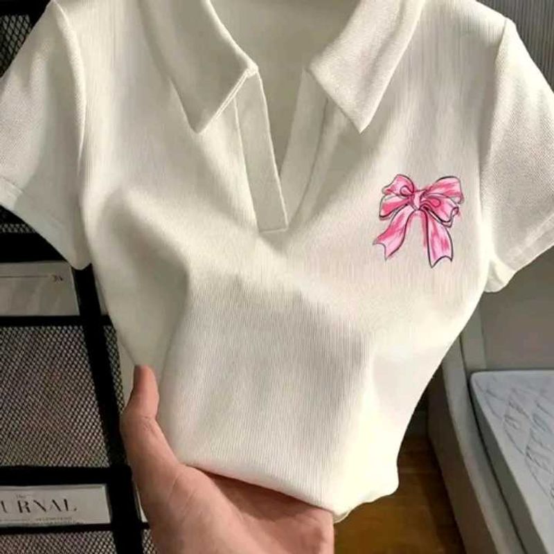 A Bow White Crop Top.
