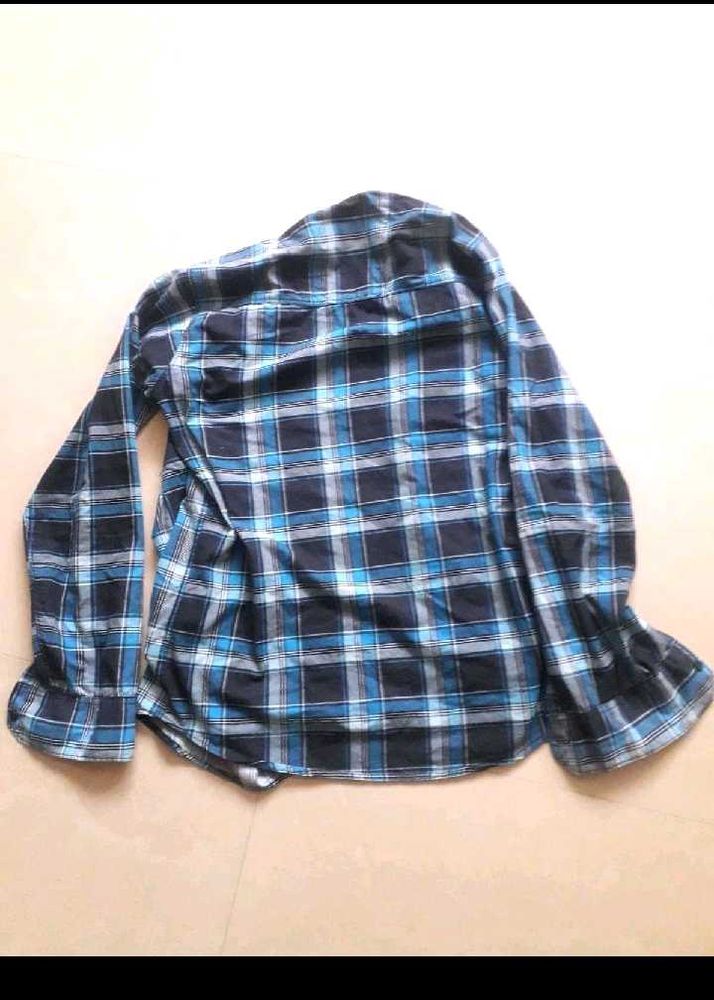 It&#39;s New Blue Plaid Flannel Shirt Size Medium