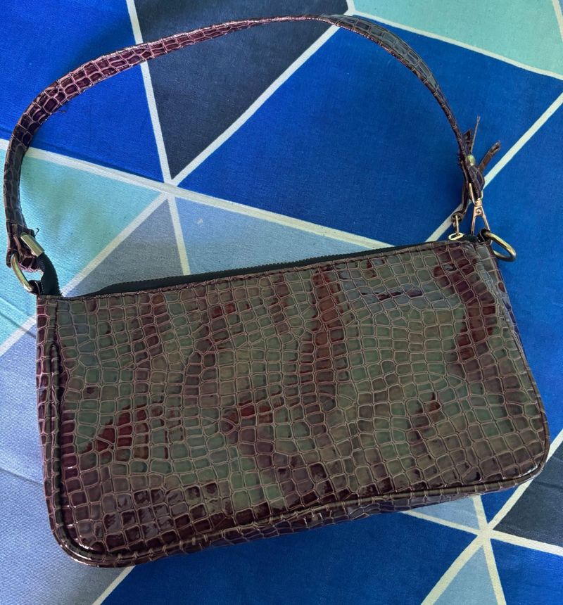 Crocodile Embossed Handbag