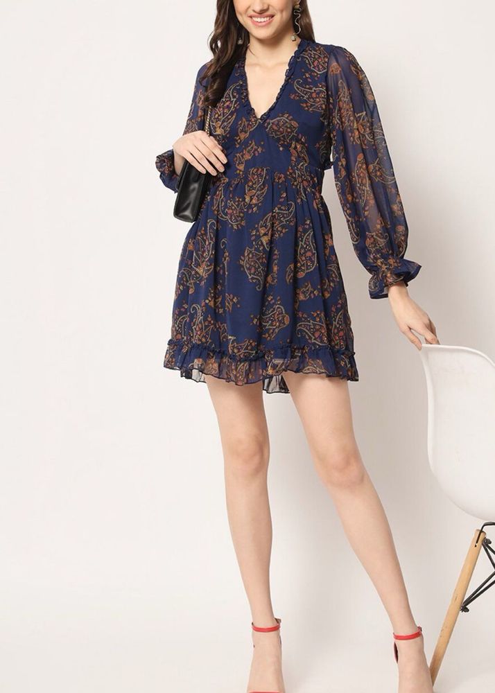 Boho Print Fit &amp; Flare Mini Dress
