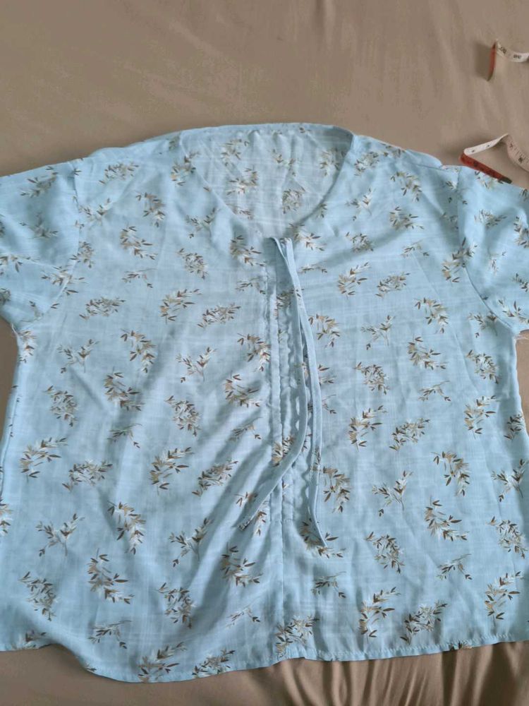 Floral Light Blue Top