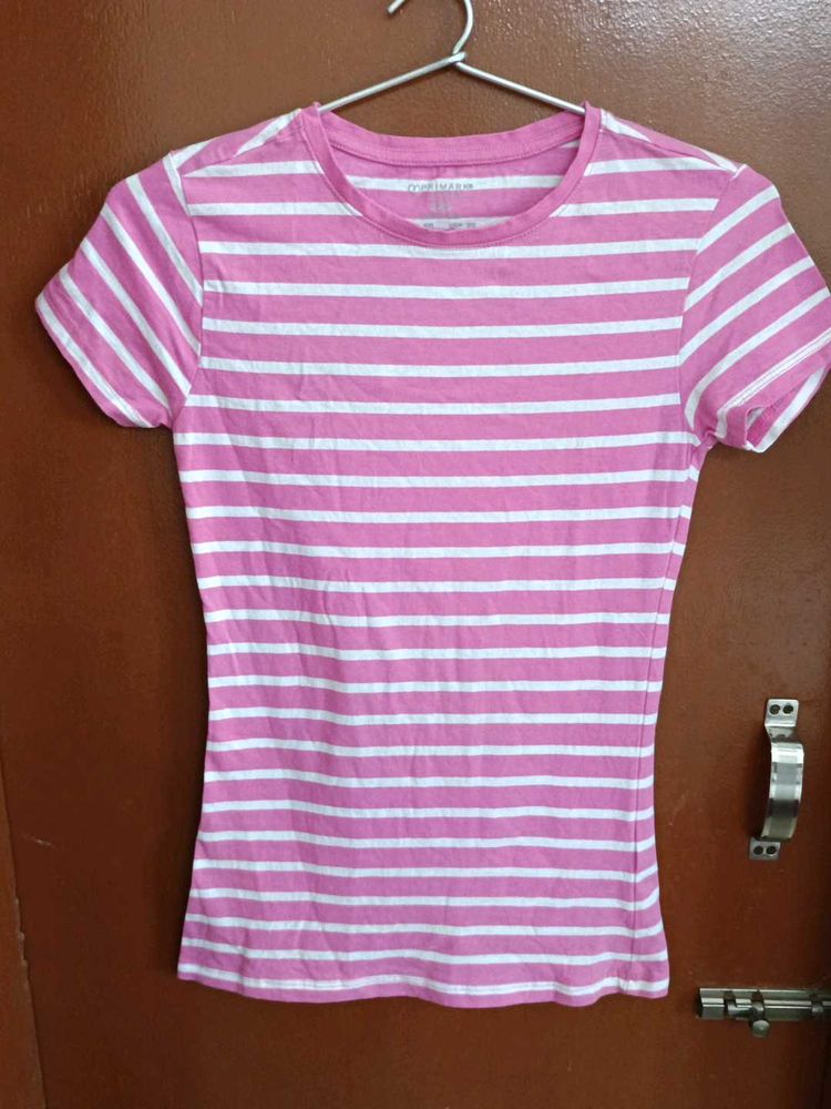 Striped Tee and Pink lower