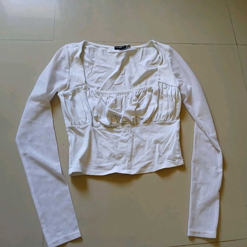 coquette kawaii asos white milkmaid top💕