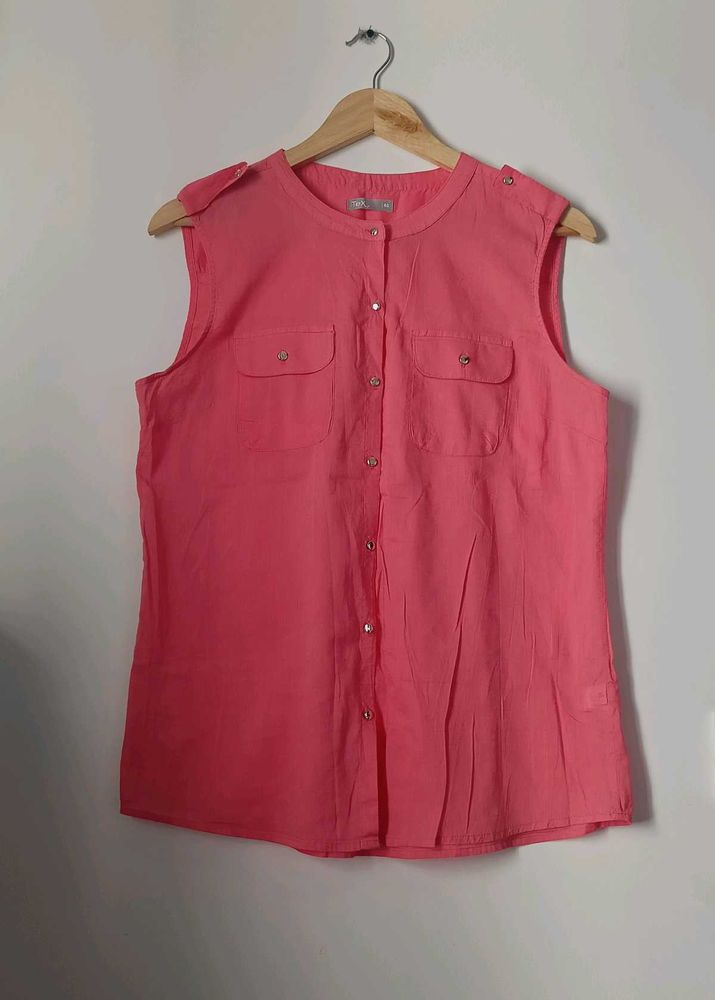 Coral Sleeveless Top