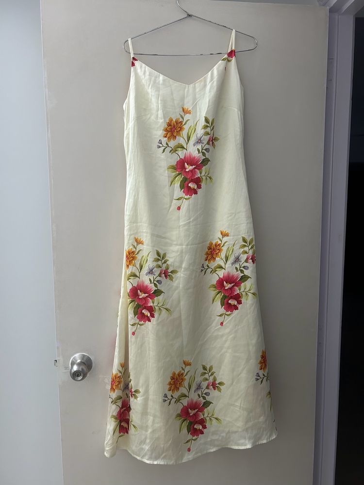 Satin floral dress