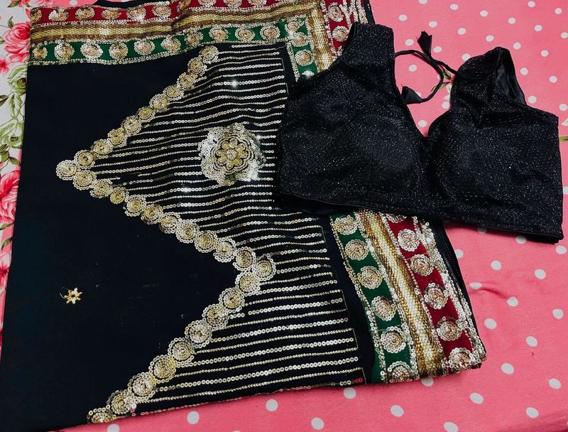 Party Wear Saree With Blouse