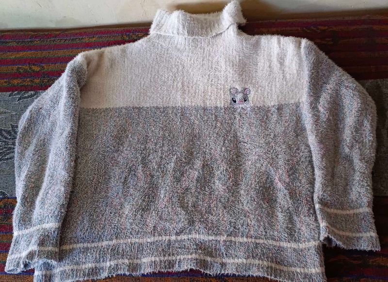 Cute Fuzzy Knit Sweater