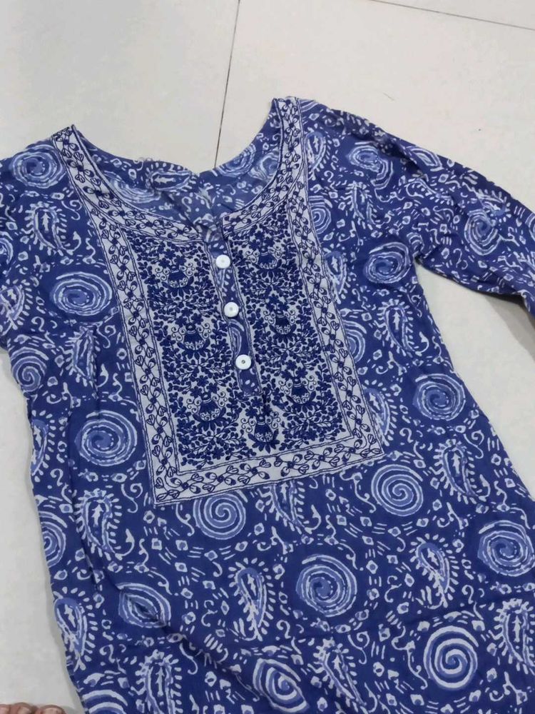 Blue Printed Kurta