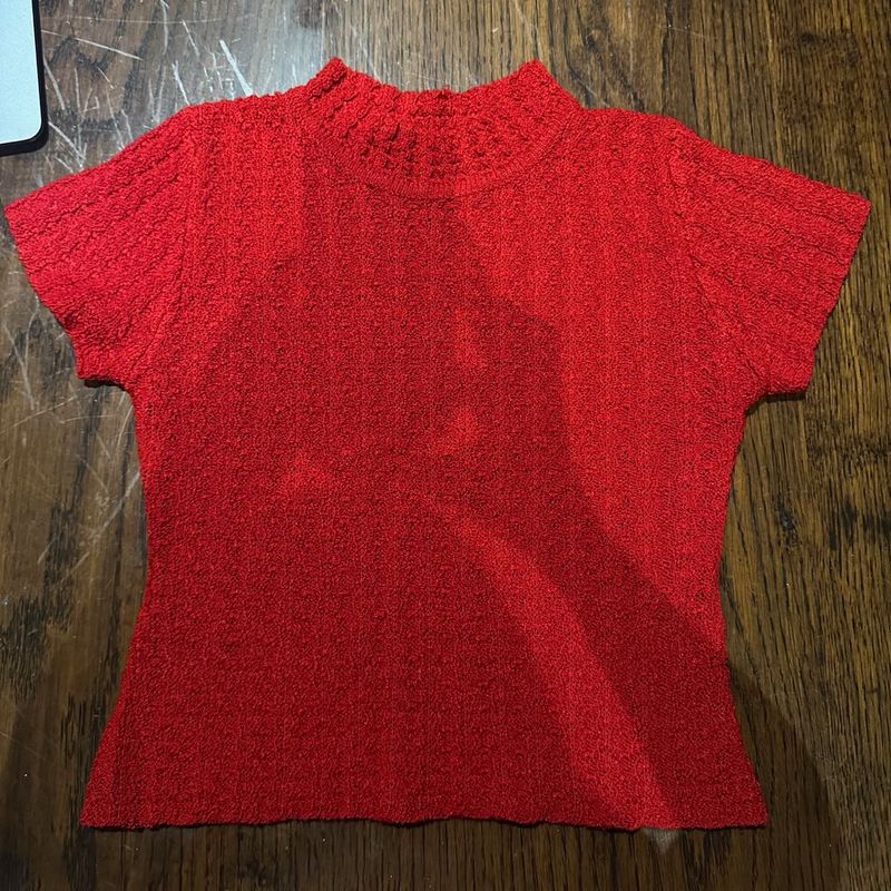 Red Textured Top