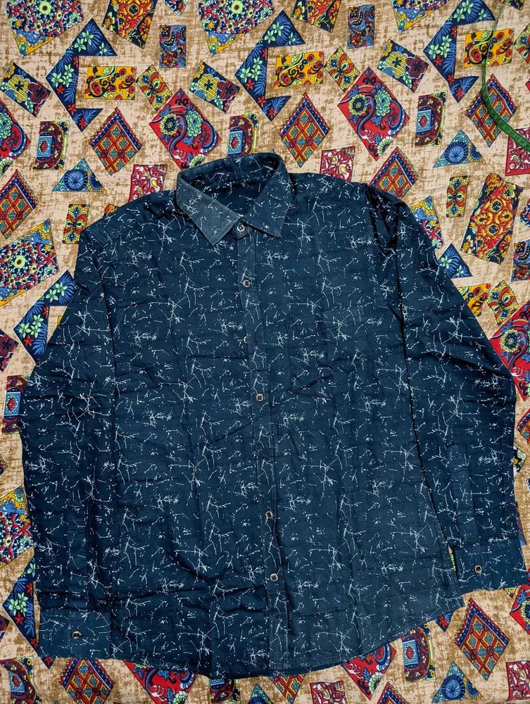 Navy Blue Printed Casual Wear.