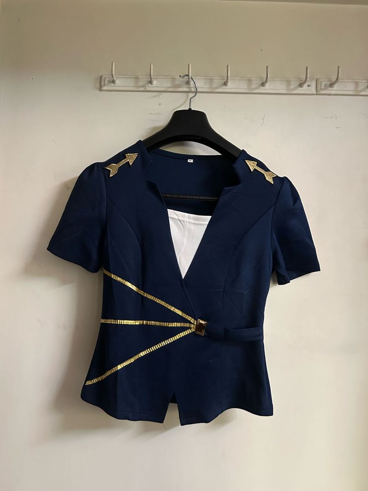 Stylish Navy Blue Blouse
