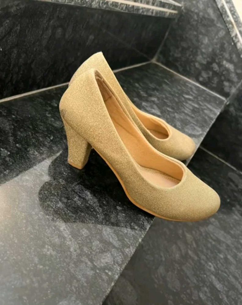 Gold Glitter Heels