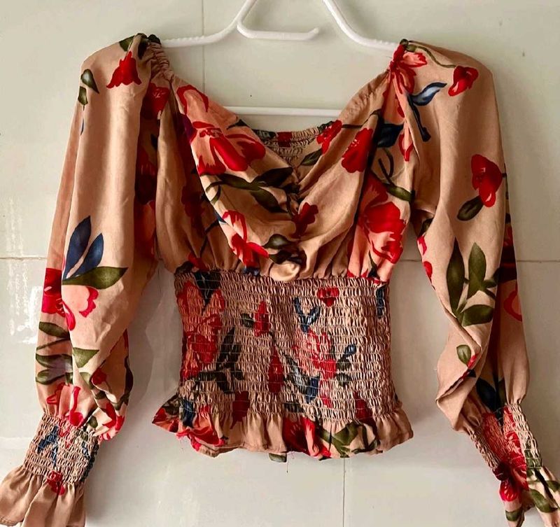 Floral Smocked Top