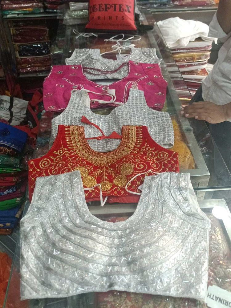Embroidered Sari Blouses 5pc Combo