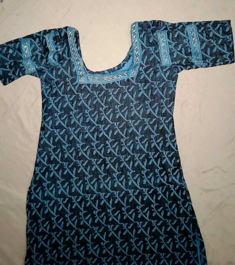 Blue Printed Kurta