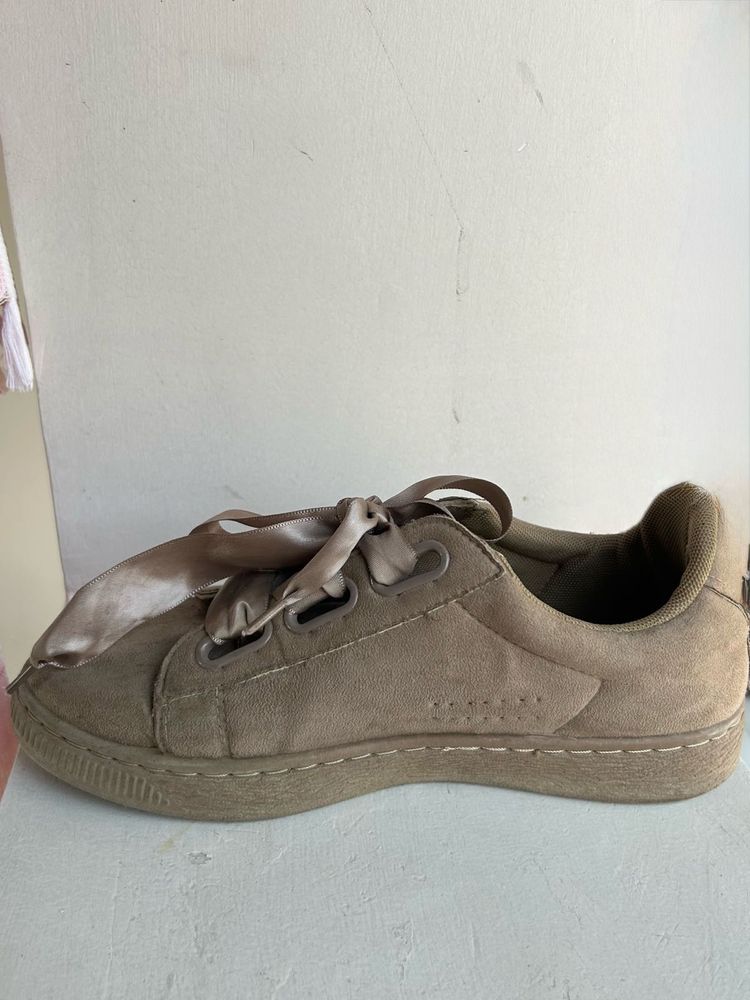 Brown Branded Suede Shoes